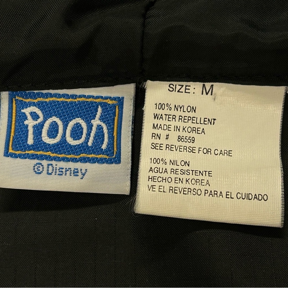 Vintage Disney Winnie the Pooh Adult Windbreaker Rain Jacket Sz M Hood Zip Y2k - Picture 14 of 15